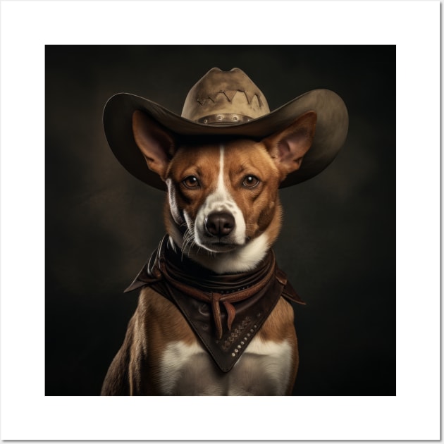 Cowboy Dog - Basenji Wall Art by Merchgard